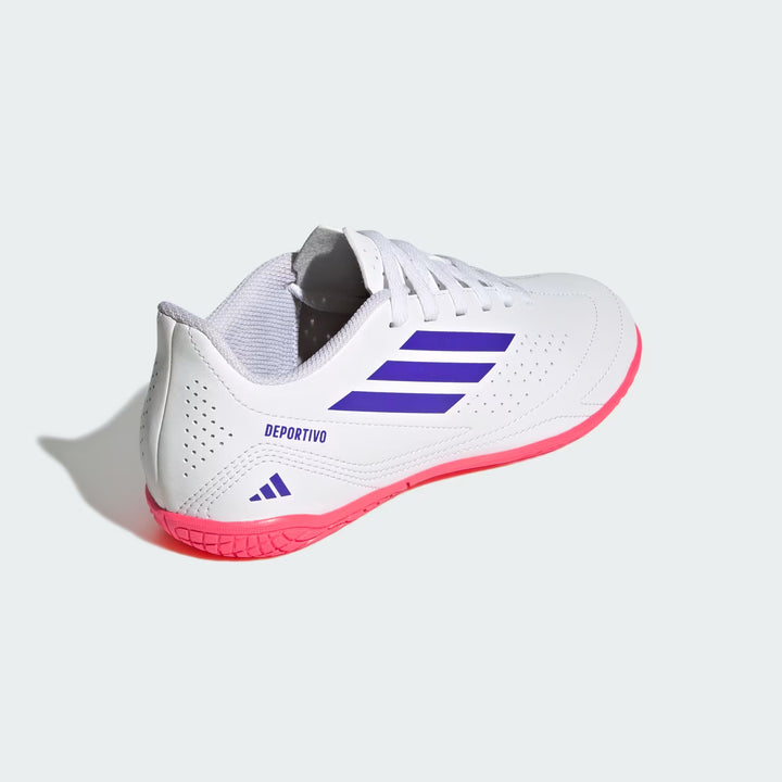 adidas Deportivo III Indoor Boots- White/Purple- JUNIOR