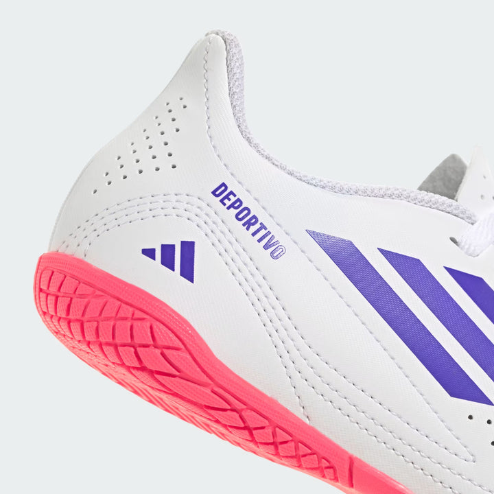 adidas Deportivo III Indoor Boots- White/Purple- JUNIOR