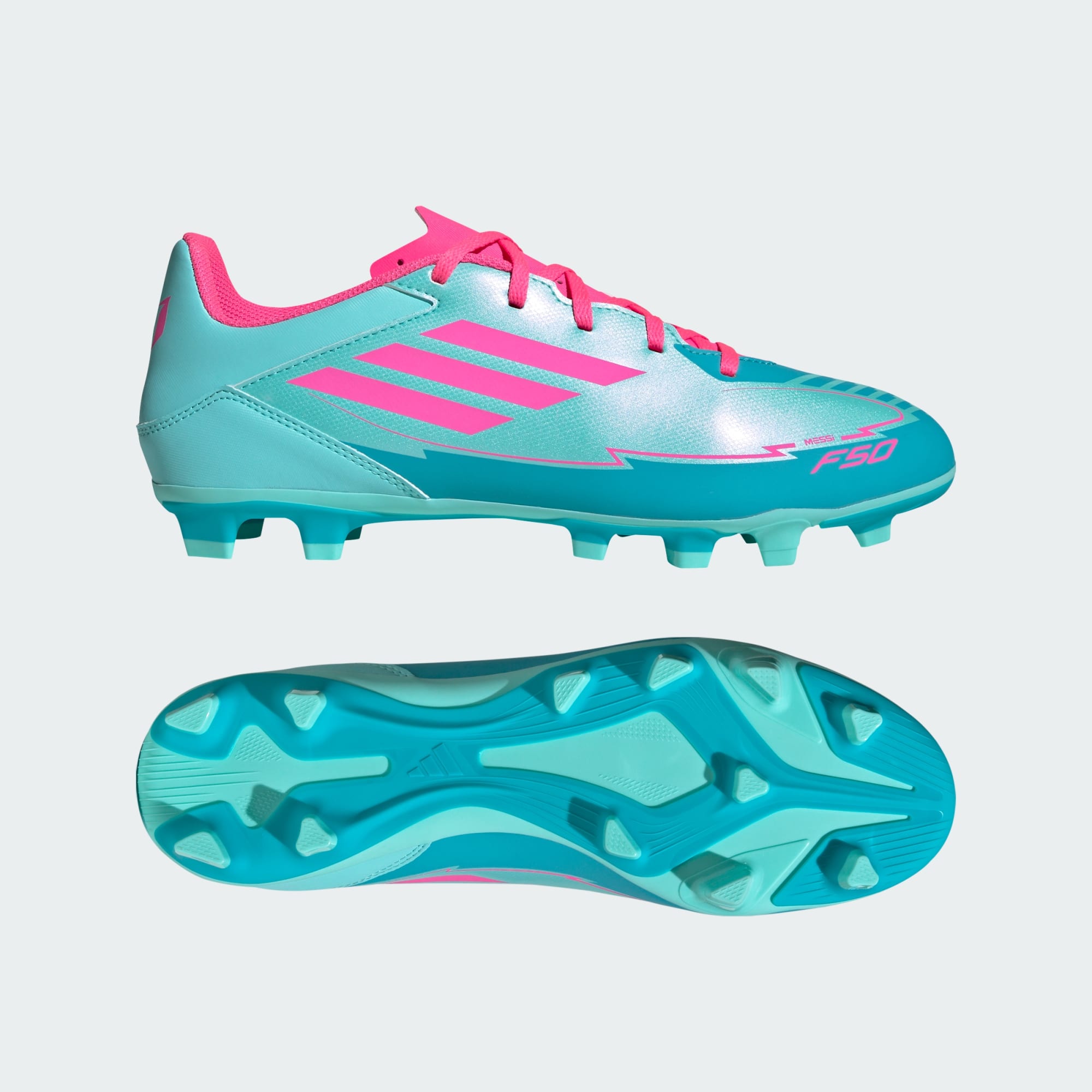 adidas Club MESSI FG/MG Boots- Aqua – Soccer Locker