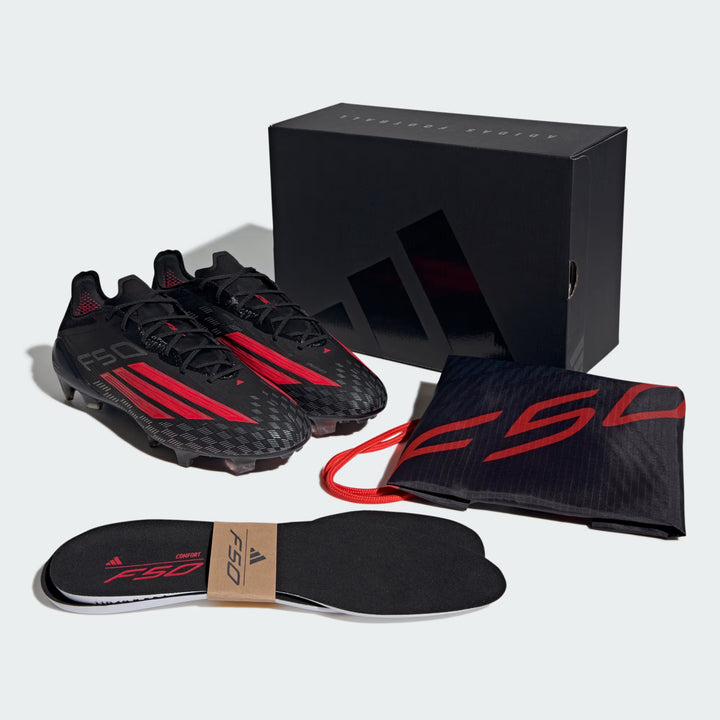 adidas F50 Elite FG Boots- Black/Red/Black