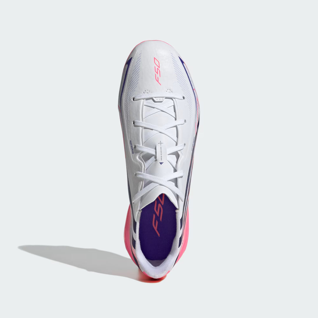 adidas F50 Hyperfast League FG Boots- White/Purple/Turbo- JUNIOR