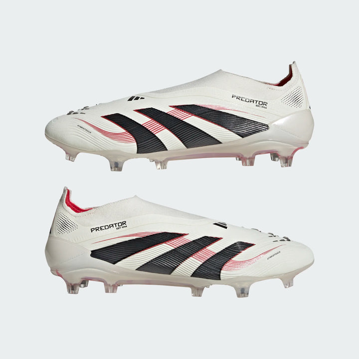 adidas Predator Elite Laceless FG Boots- White/Black