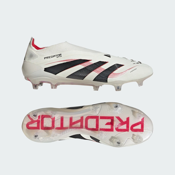 adidas Predator Elite Laceless FG Boots- White/Black