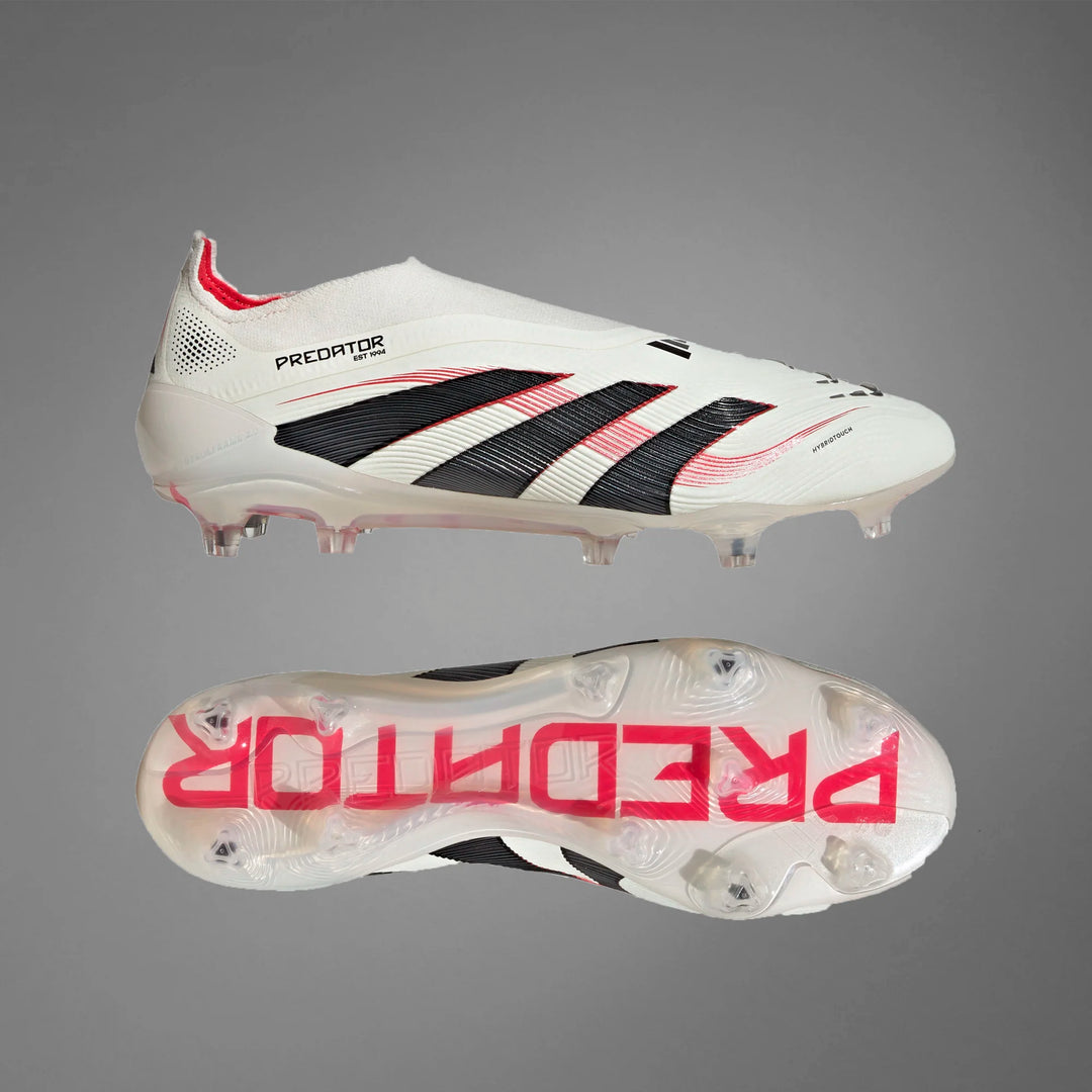 adidas Predator Elite Laceless FG Boots- White/Black