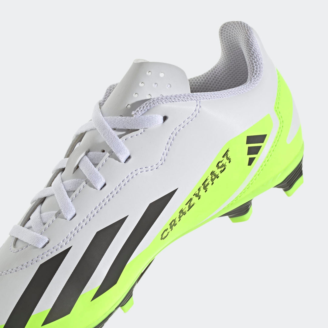 adidas X Crazyfast .4 FxG Boots- White/Lemon- JUNIOR