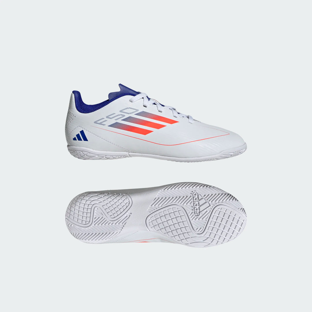 adidas F50 Club Indoor Boots- White/Red/Blue- JUNIOR