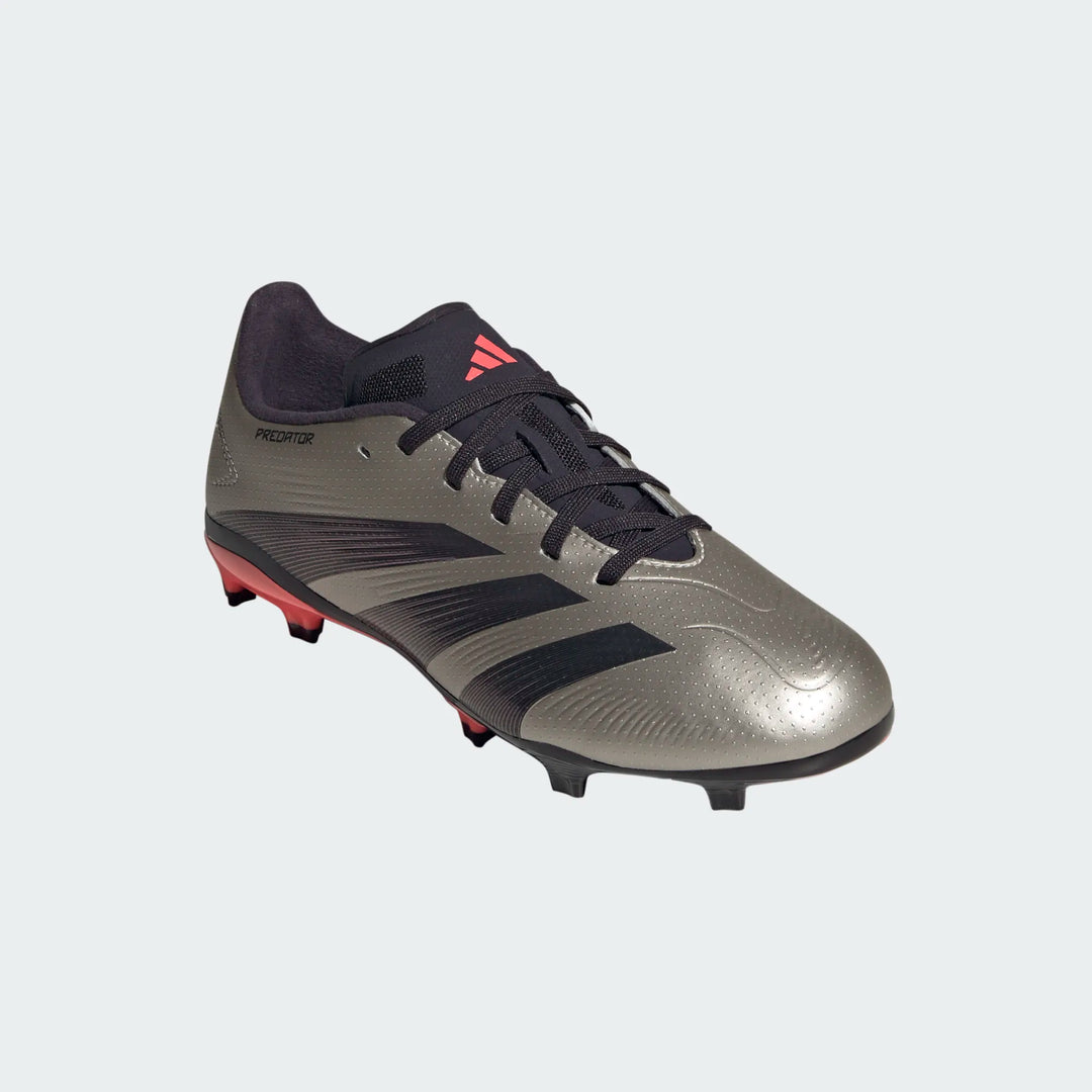 adidas Predator League FG Boots- Platinum/Black/Red- JUNIOR