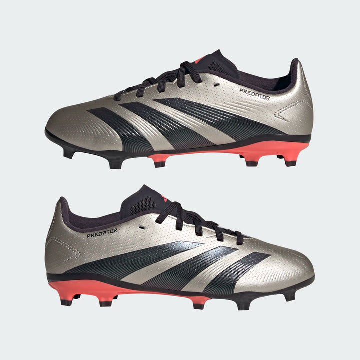 adidas Predator League FG Boots- Platinum/Black/Red- JUNIOR