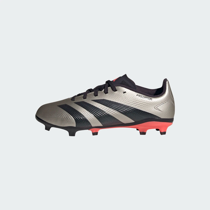 adidas Predator League FG Boots- Platinum/Black/Red- JUNIOR