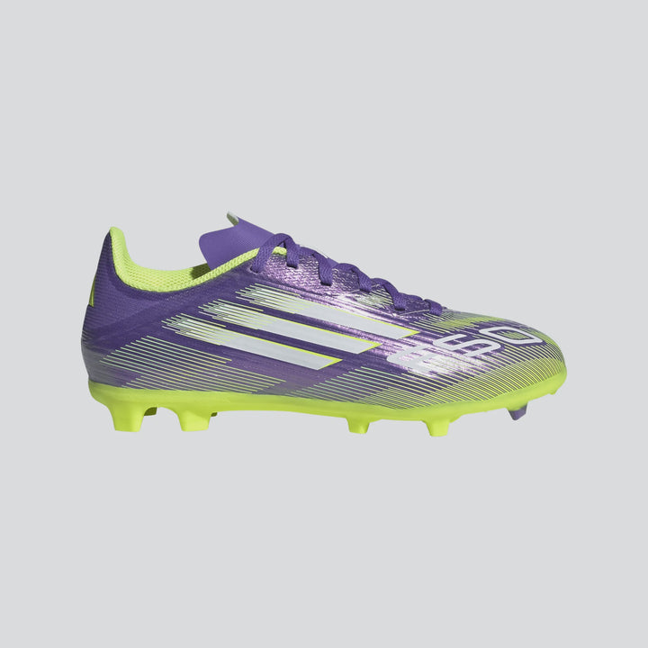 adidas F50 League FG/MG Boots- JUNIOR- Purple/White/Lemon