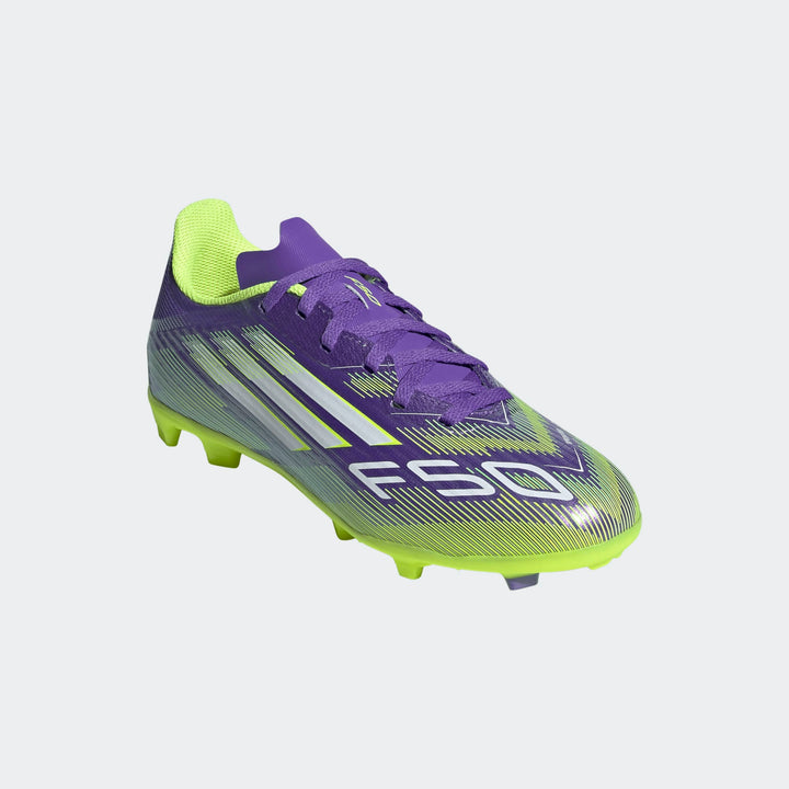 adidas F50 League FG/MG Boots- JUNIOR- Purple/White/Lemon