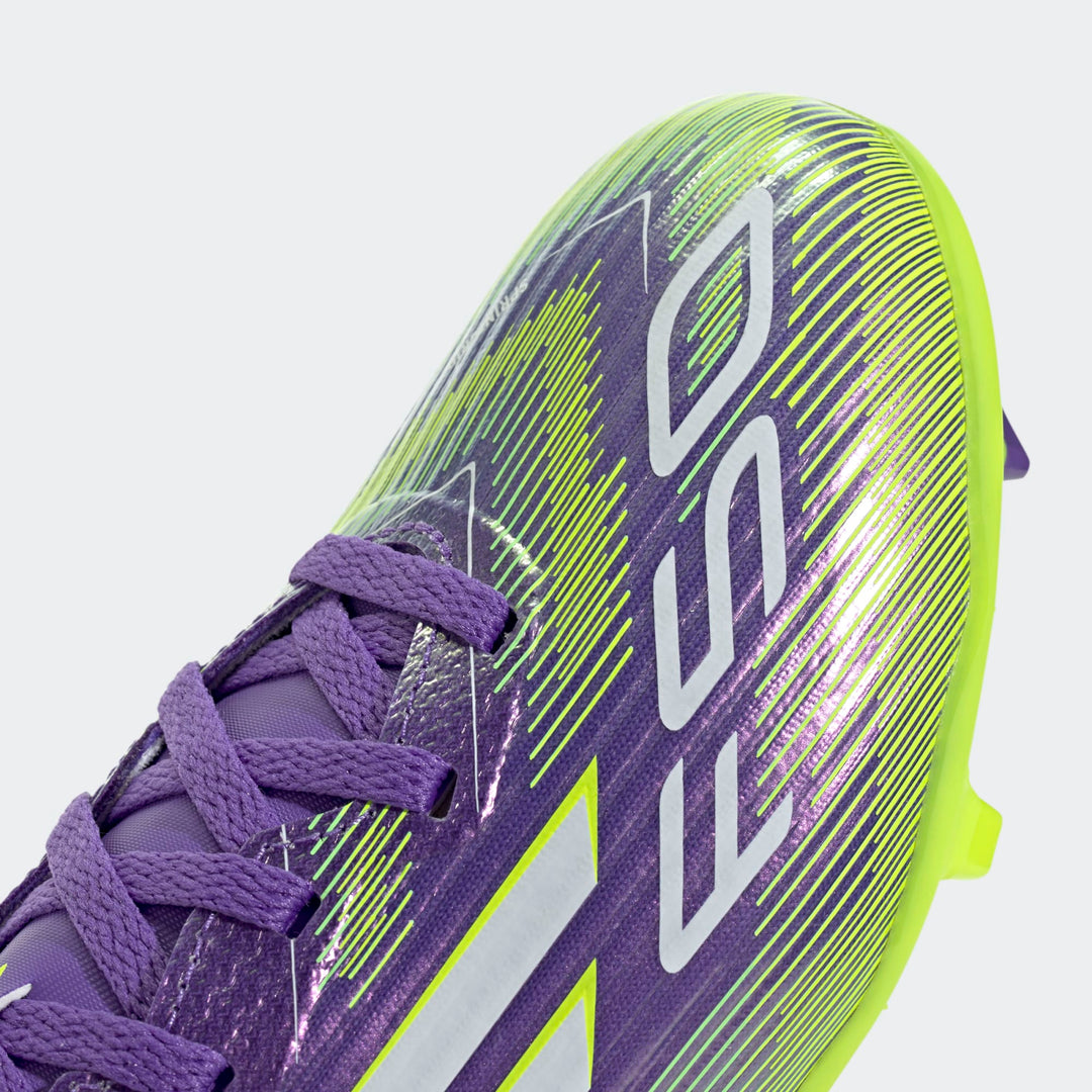 adidas F50 League FG/MG Boots- JUNIOR- Purple/White/Lemon