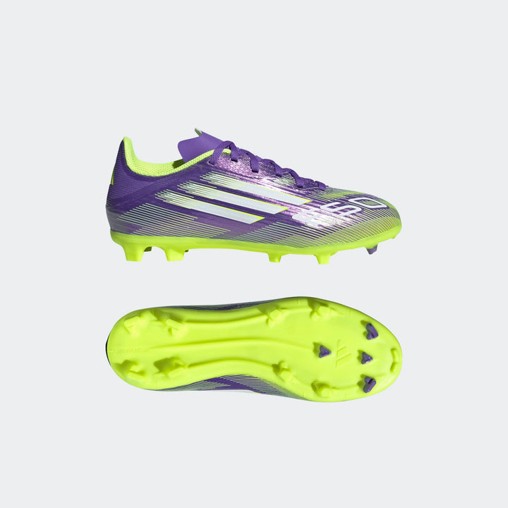 adidas F50 League FG/MG Boots- JUNIOR- Purple/White/Lemon