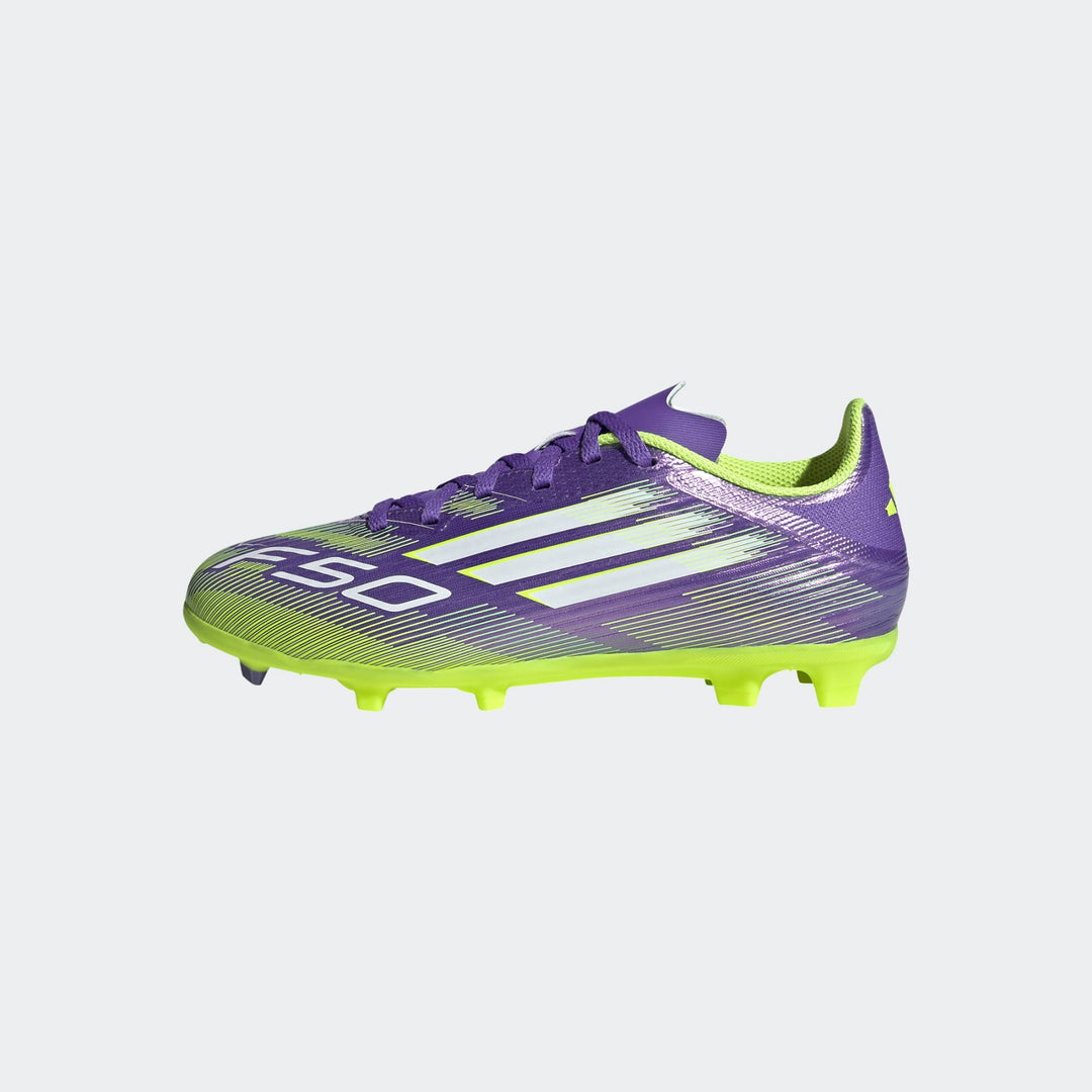 adidas F50 League FG/MG Boots- JUNIOR- Purple/White/Lemon