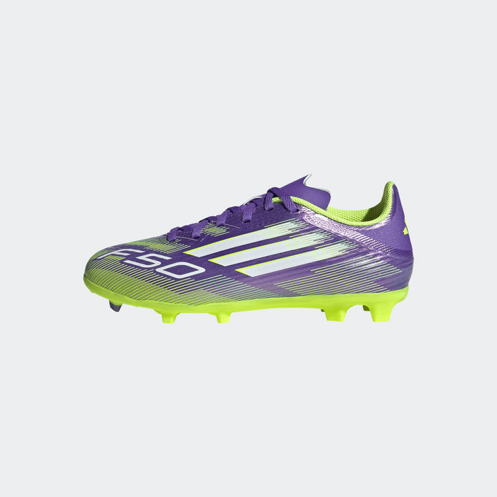 adidas F50 League FG/MG Boots- JUNIOR- Purple/White/Lemon