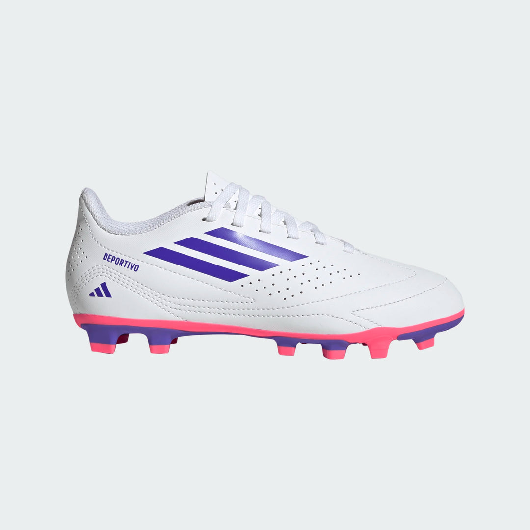 adidas Deportivo III FxG Boots- White/Purple- JUNIOR