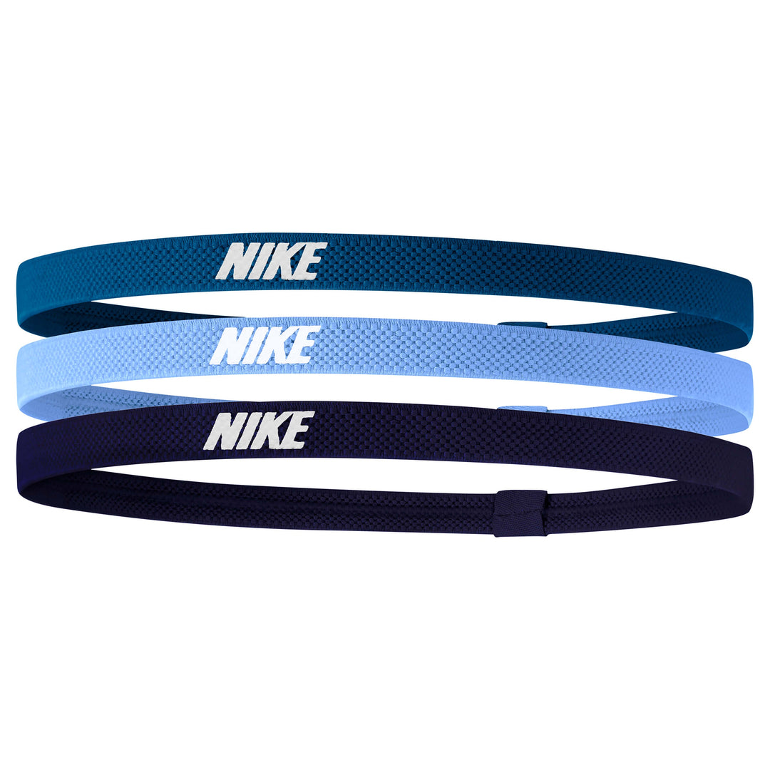 Nike Elastic Headbands- 3 Pack- Industrial Blue