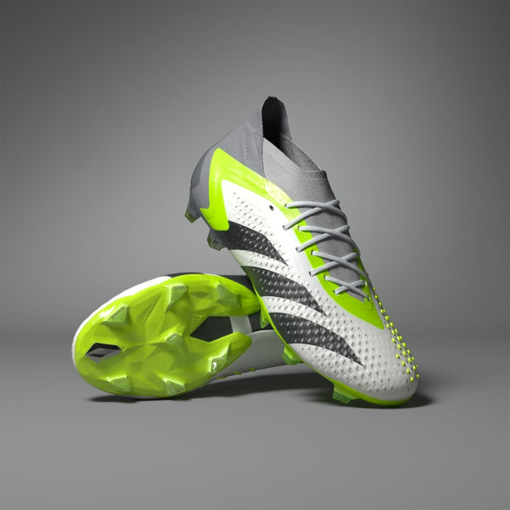 adidas Predator Accuracy .1 FG Boots- White/Black/Fluro Green