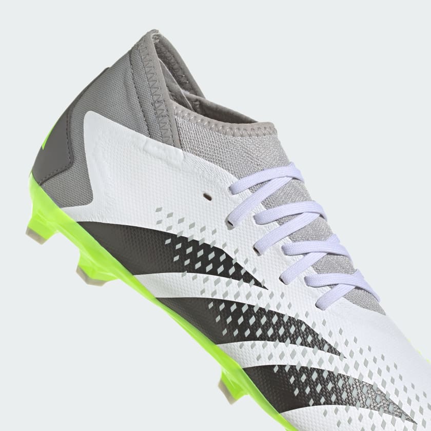 adidas Predator Accuracy .3  FG Boots- White/Black/Fluro Green