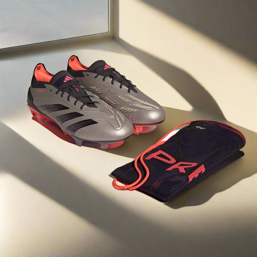 adidas Predator Elite FG Boots Platinum Charcoal Red