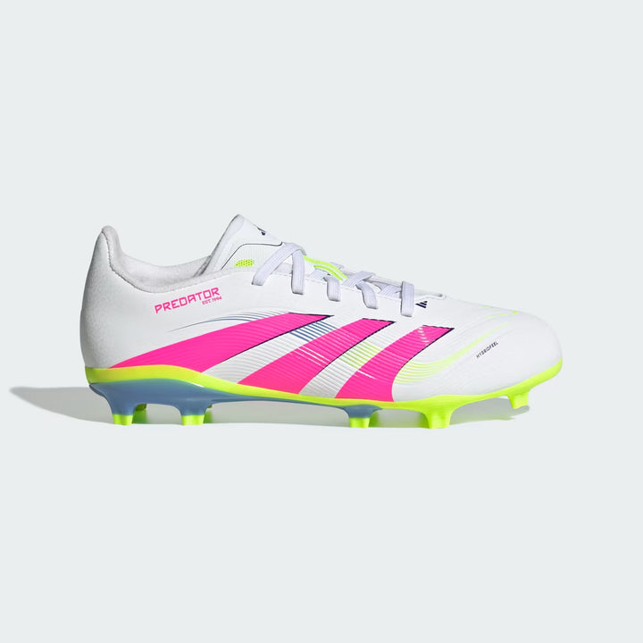 adidas Predator League FG Boots- White/Pink/Lemon- JUNIOR
