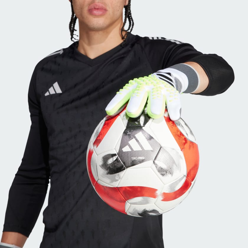 adidas Predator GL Pro Goalkeeper Gloves- White/Black/Lemon