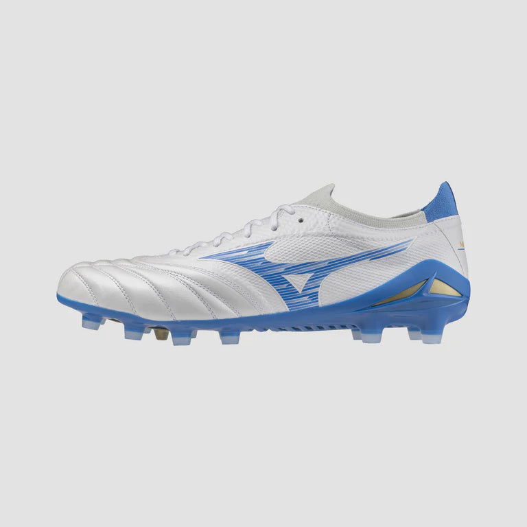 Mizuno Morelia NEO IV b Elite FG Boots- White/Laser Blue