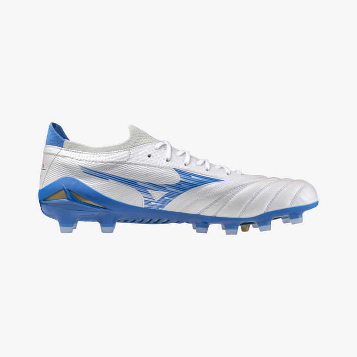 Mizuno Morelia NEO IV b Elite FG Boots- White/Laser Blue