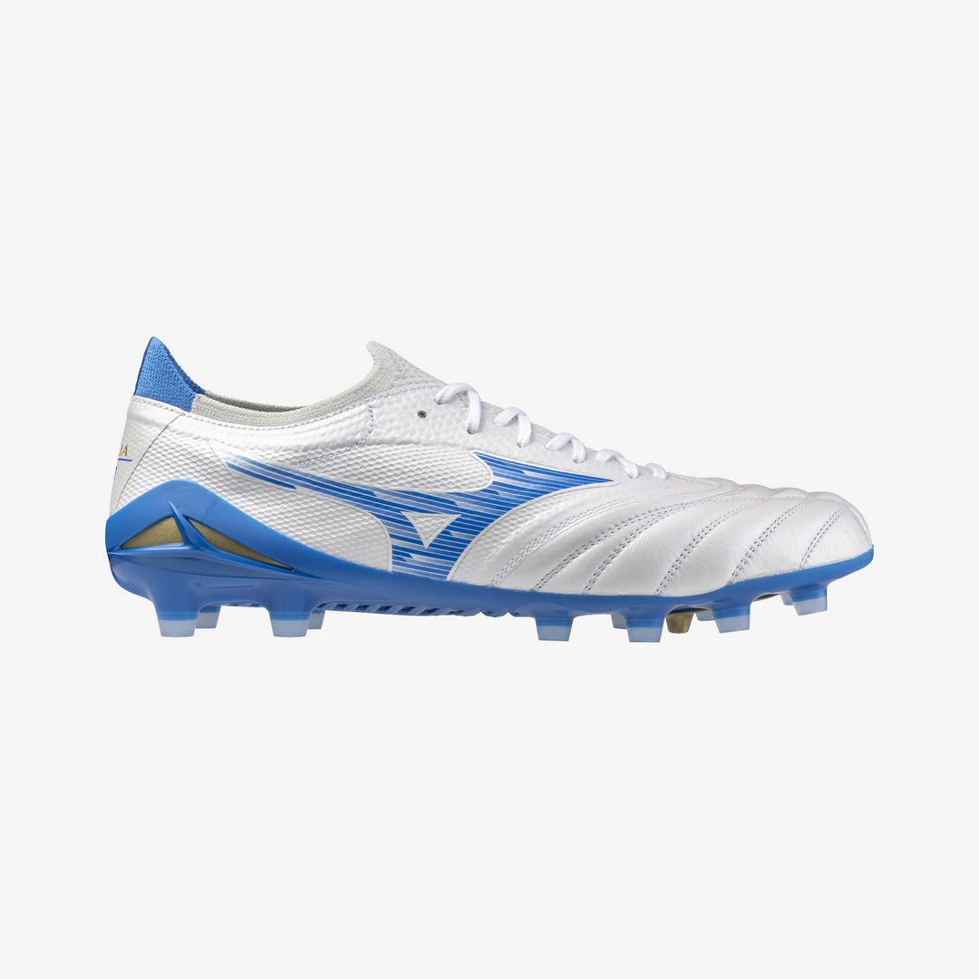 Mizuno Morelia NEO IV b Elite FG Boots- White/Laser Blue