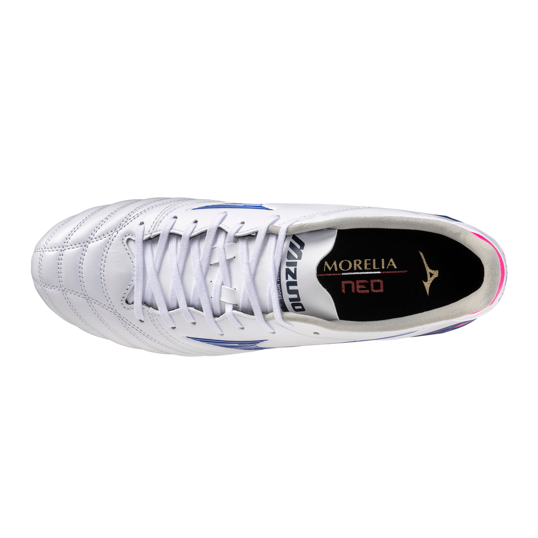 Mizuno Morelia Neo IV Pro AG Boots- White/Blue/Pink