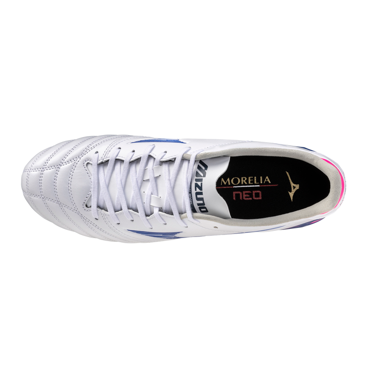 Mizuno Morelia Neo IV Pro AG Boots- White/Blue/Pink
