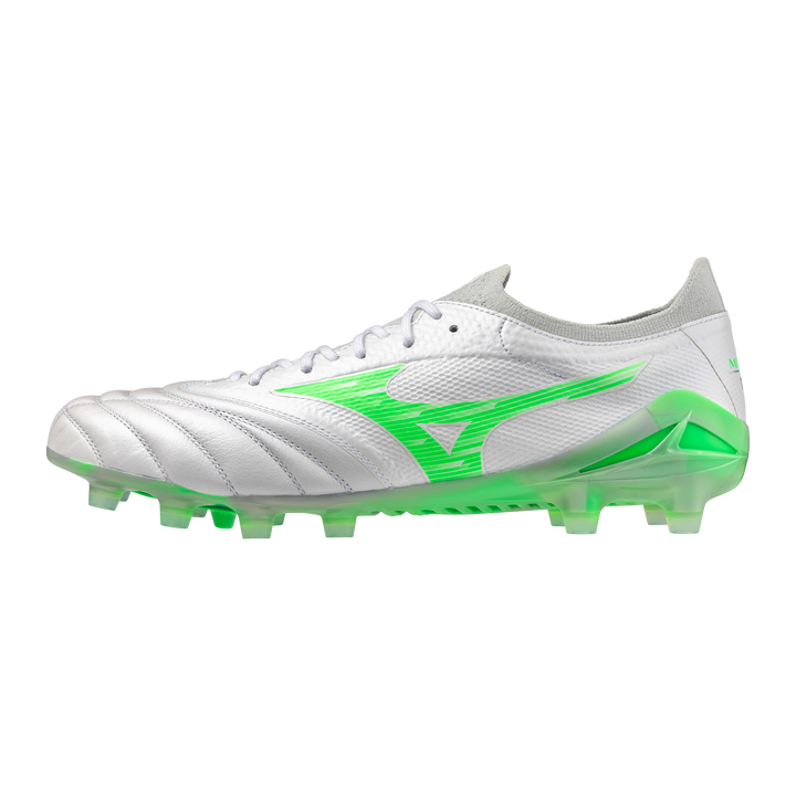 Mizuno Morelia NEO IV b Elite FG Boots- White Green Gecko