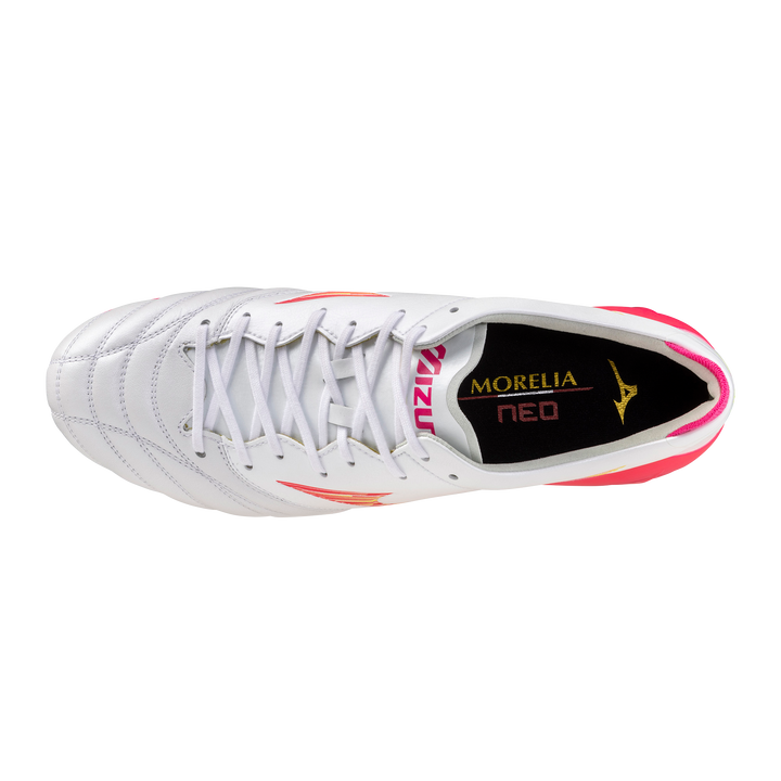 Mizuno Morelia NEO IV Elite FG Boots- White/Pink