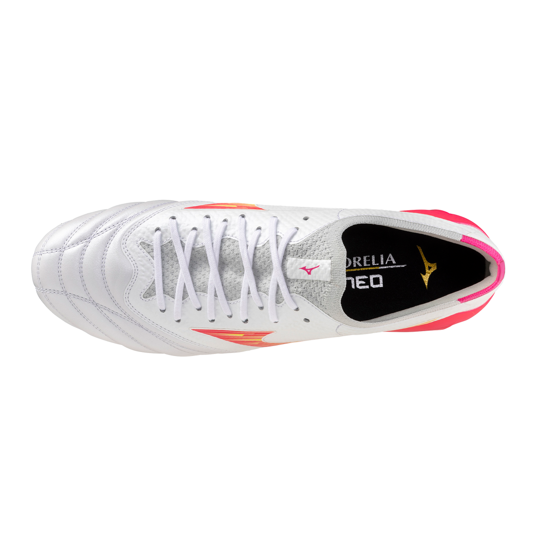 Mizuno Morelia NEO IV b Elite FG Boots- White/Pink