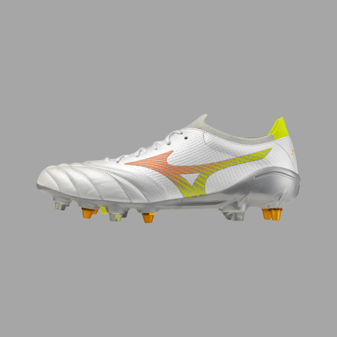 Mizuno Morelia NEO V b Elite Mix FG Boots- White/Orange