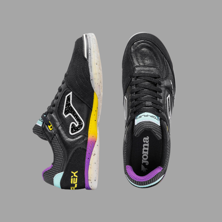 Joma Top Flex Indoor Boots- Black/Purple/Yellow