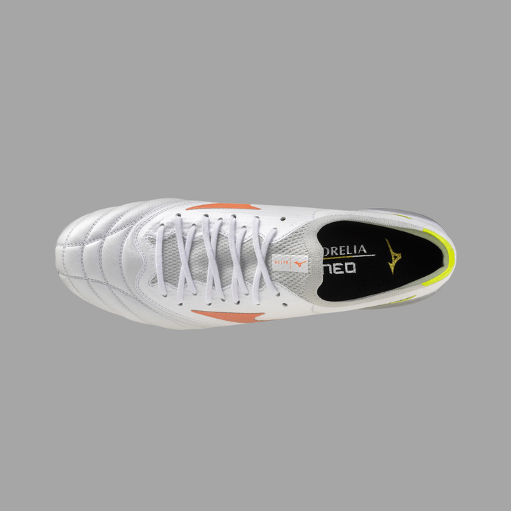 Mizuno Morelia NEO V b Elite Mix FG Boots- White/Orange
