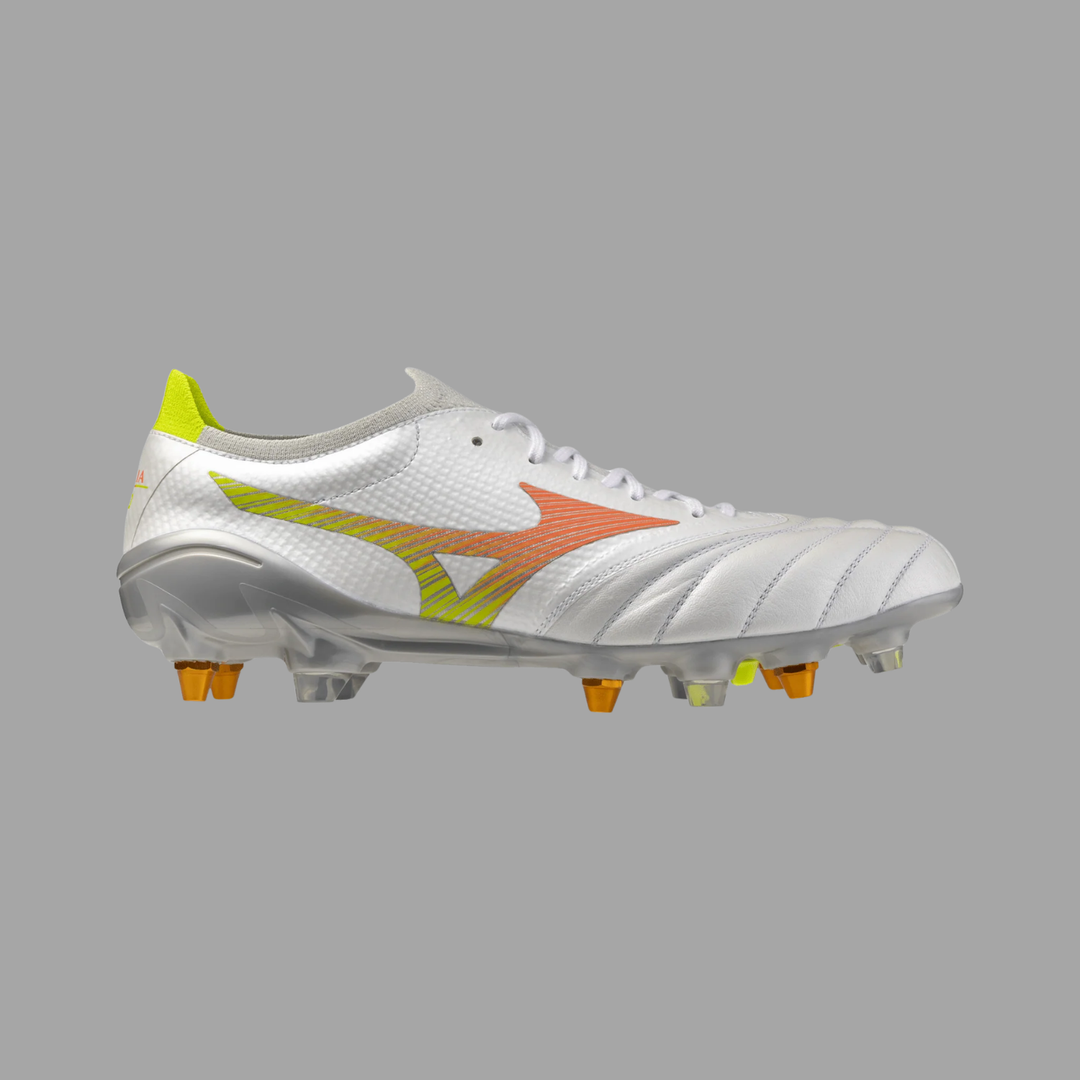 Mizuno Morelia NEO V b Elite Mix FG Boots- White/Orange