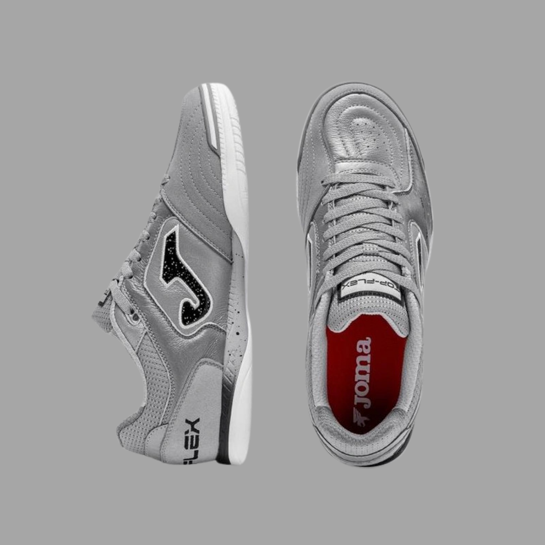 Joma Top Flex Indoor Boots- Silver/Black/White