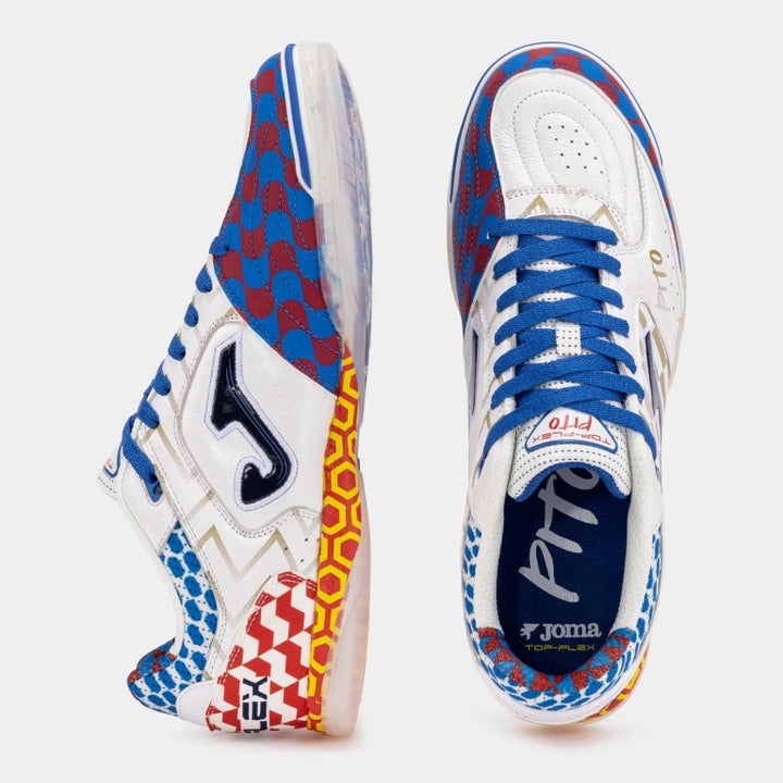 Joma Top Flex Inbdoor Boots- White/Multi 'Pito'