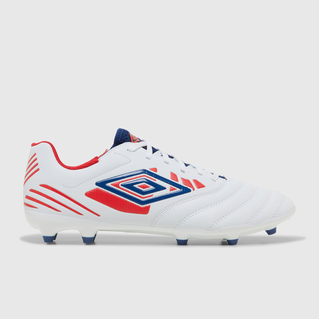 Umbro Tocco IV Club FG Boots- White/Blue/Red
