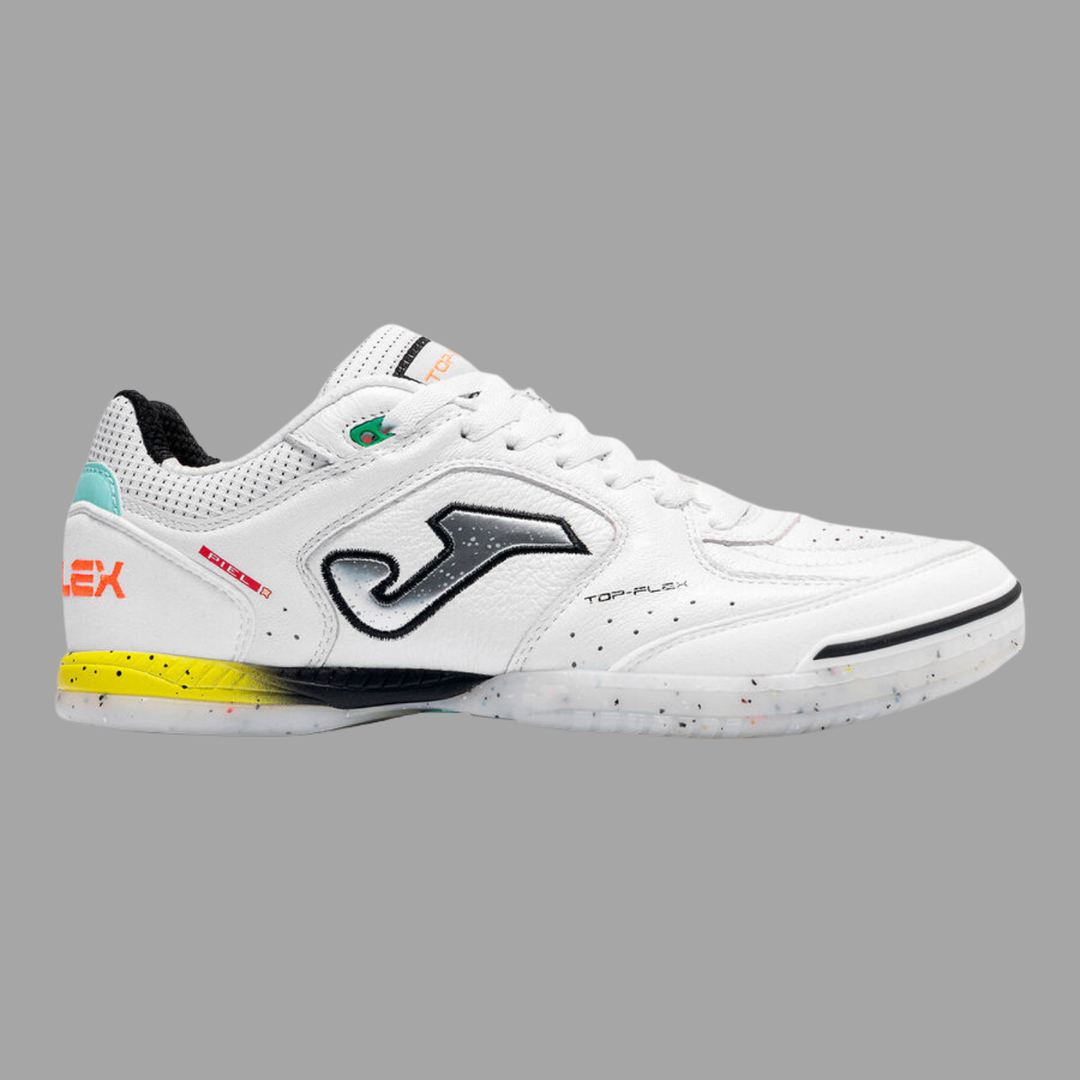 Joma Top Flex Indoor Boots- White/Yellow/Black
