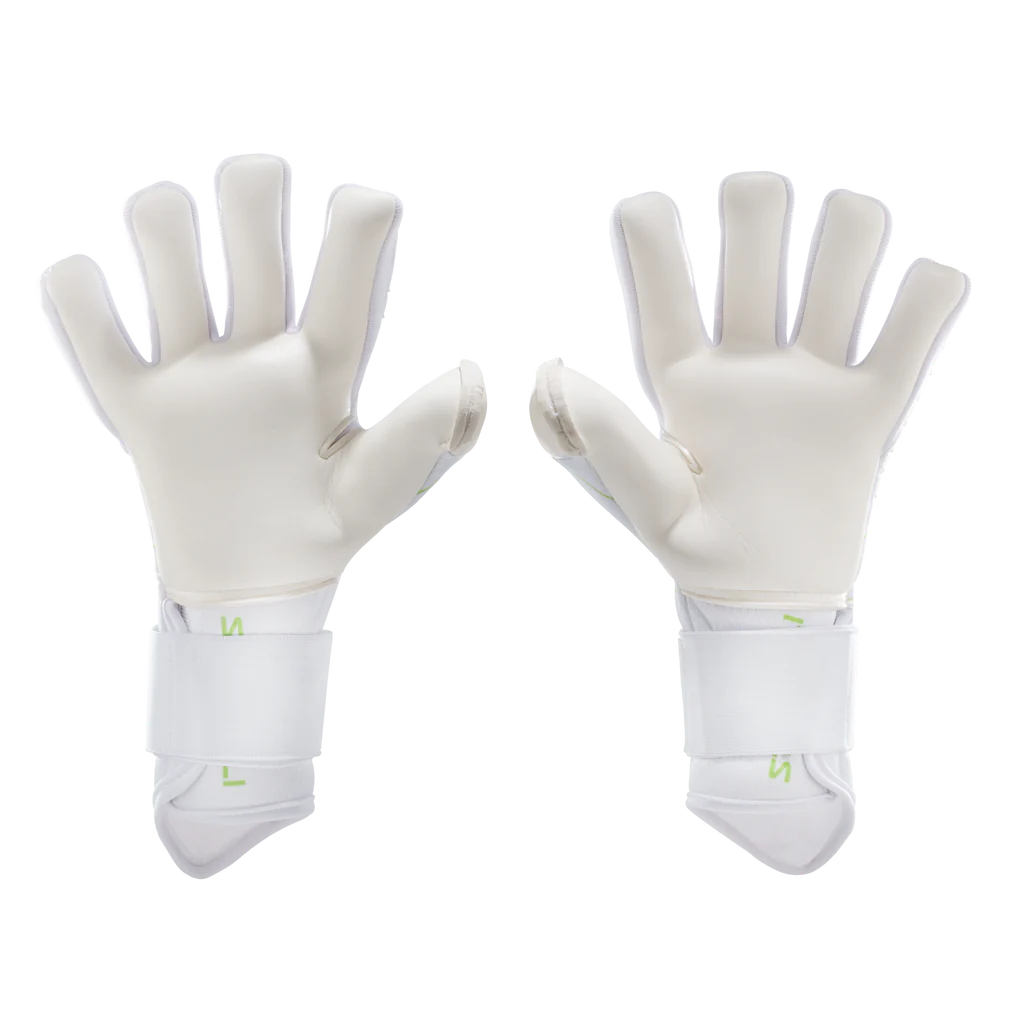 Storelli Electric Goalkeeper Gloves- White/Fluro Green