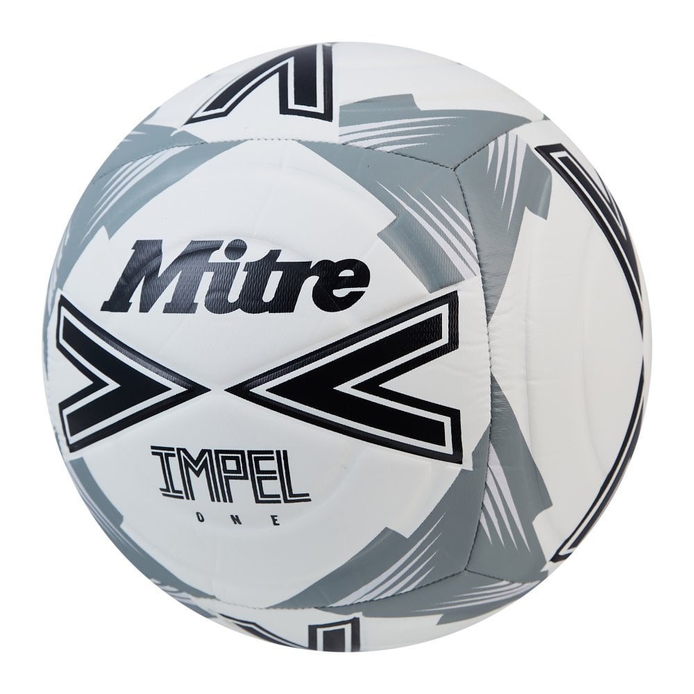 Mitre Impel One Ball- White/Black/Grey- Size 5