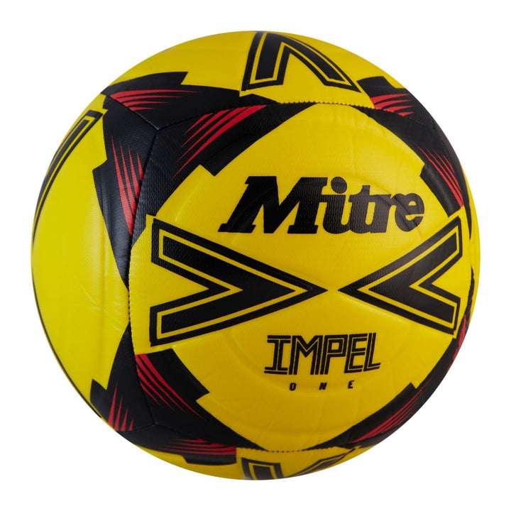 Mitre Impel One Ball- Yellow/Black/Red- Size 5