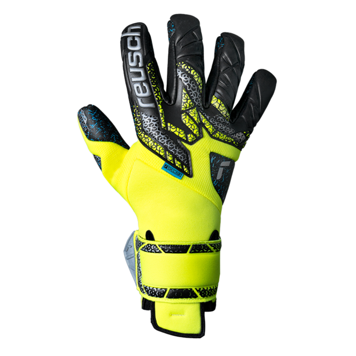 Reusch Attrakt Fusion Guardian Goalkeeper Gloves- Yellow/Silver/Black