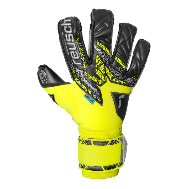 Reusch Attrakt Gold X Evolution Goalkeeper Gloves- Yellow/Silver/Black