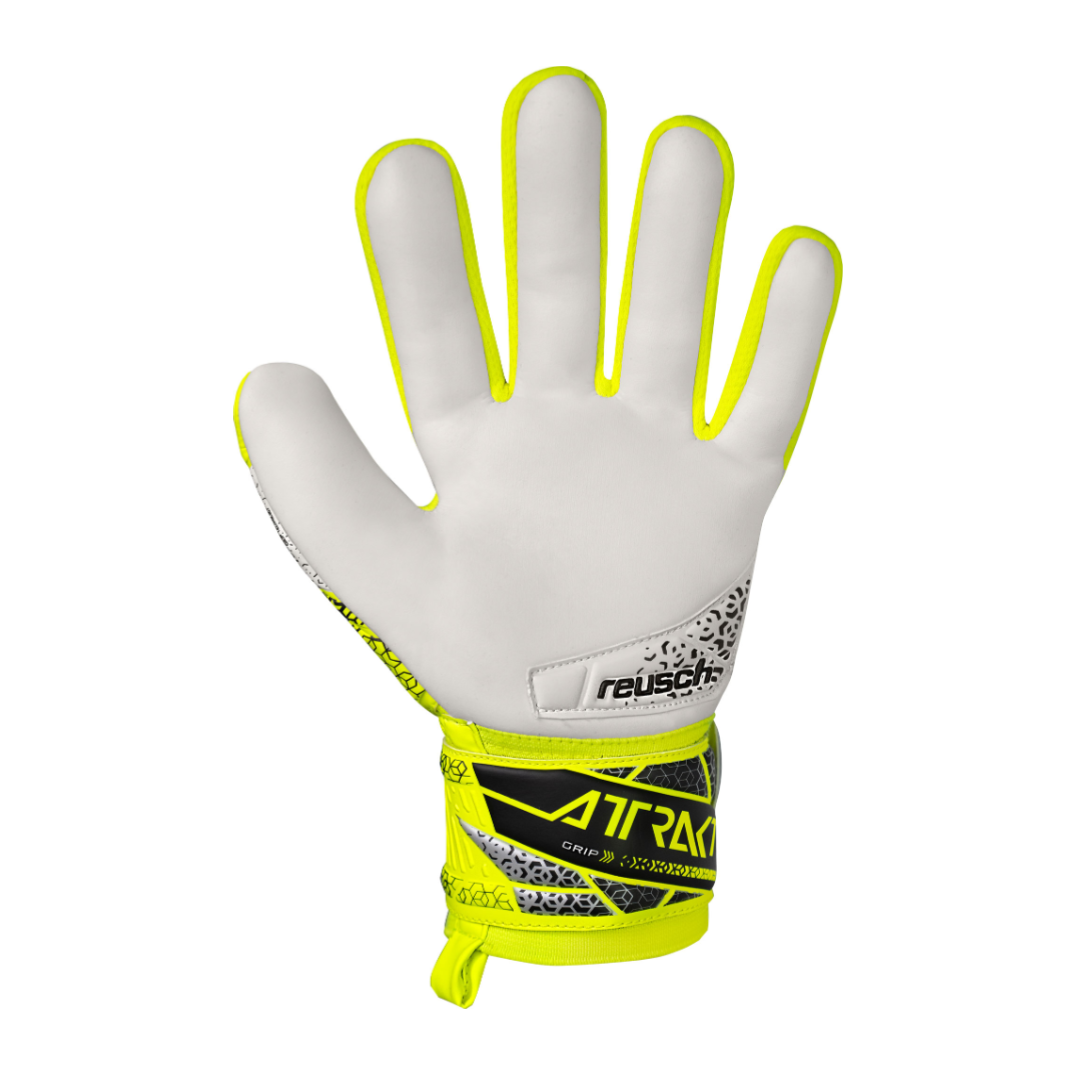 Reusch Attrakt Grip JUNIOR Goalkeeper Gloves- Yellow/Silver/Black