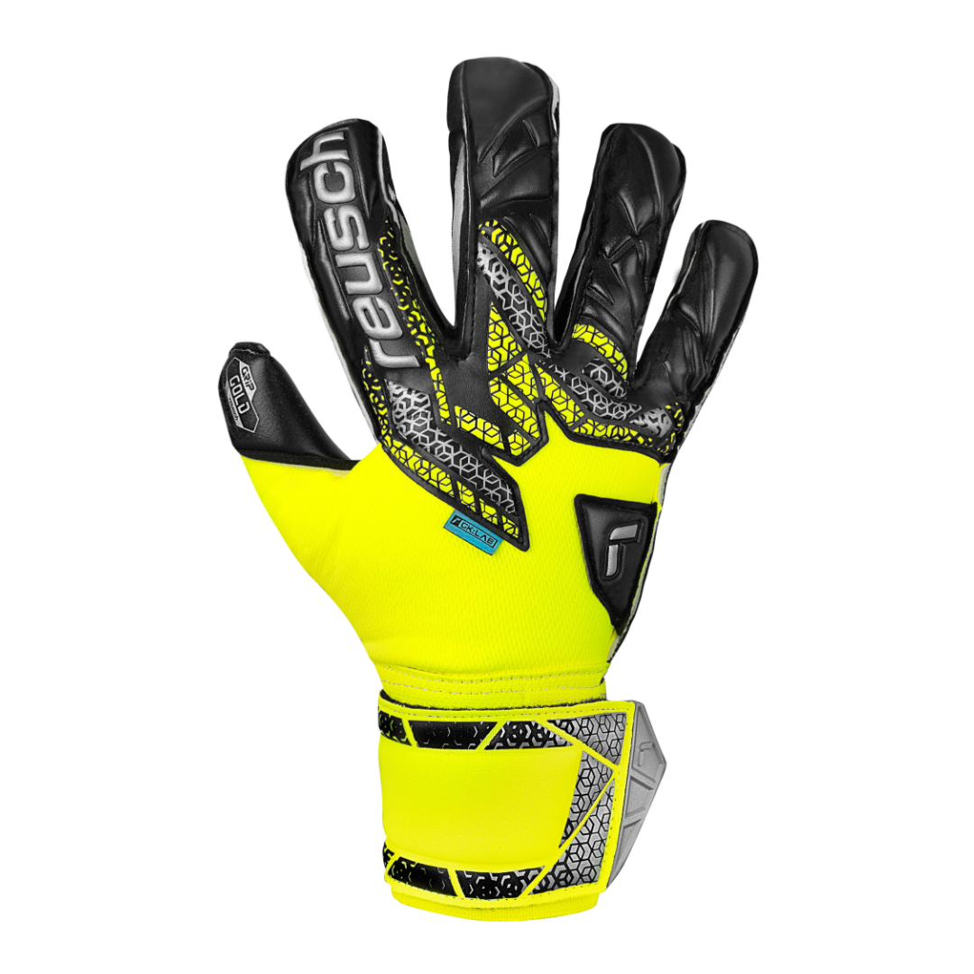 Reusch Attrakt Gold Evolution Goalkeeper Gloves- Yellow/Silver/Black