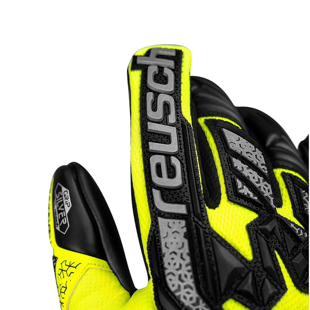 Reusch Attrakt Freegel Silver JUNIOR Goalkeeper Gloves- Yellow/Black